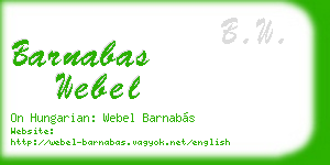 barnabas webel business card